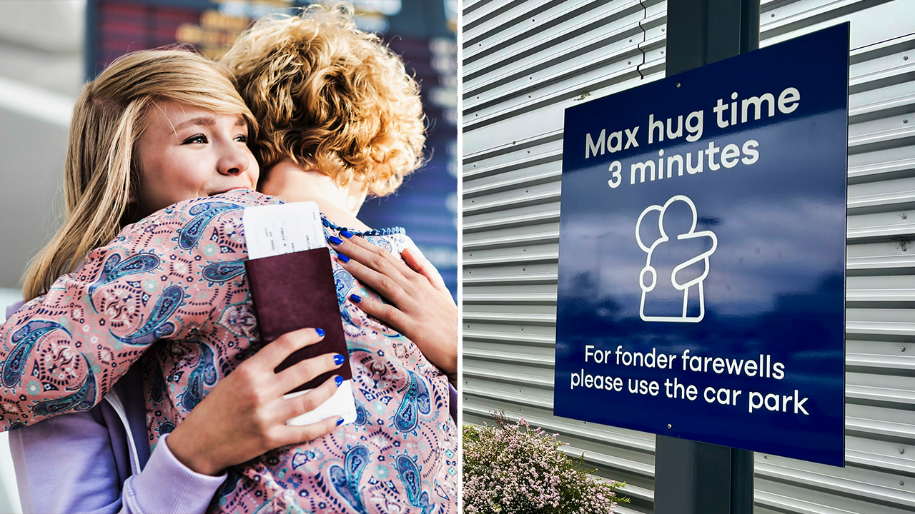 Airport sets 'max' time limit on goodbye hugs for travelers