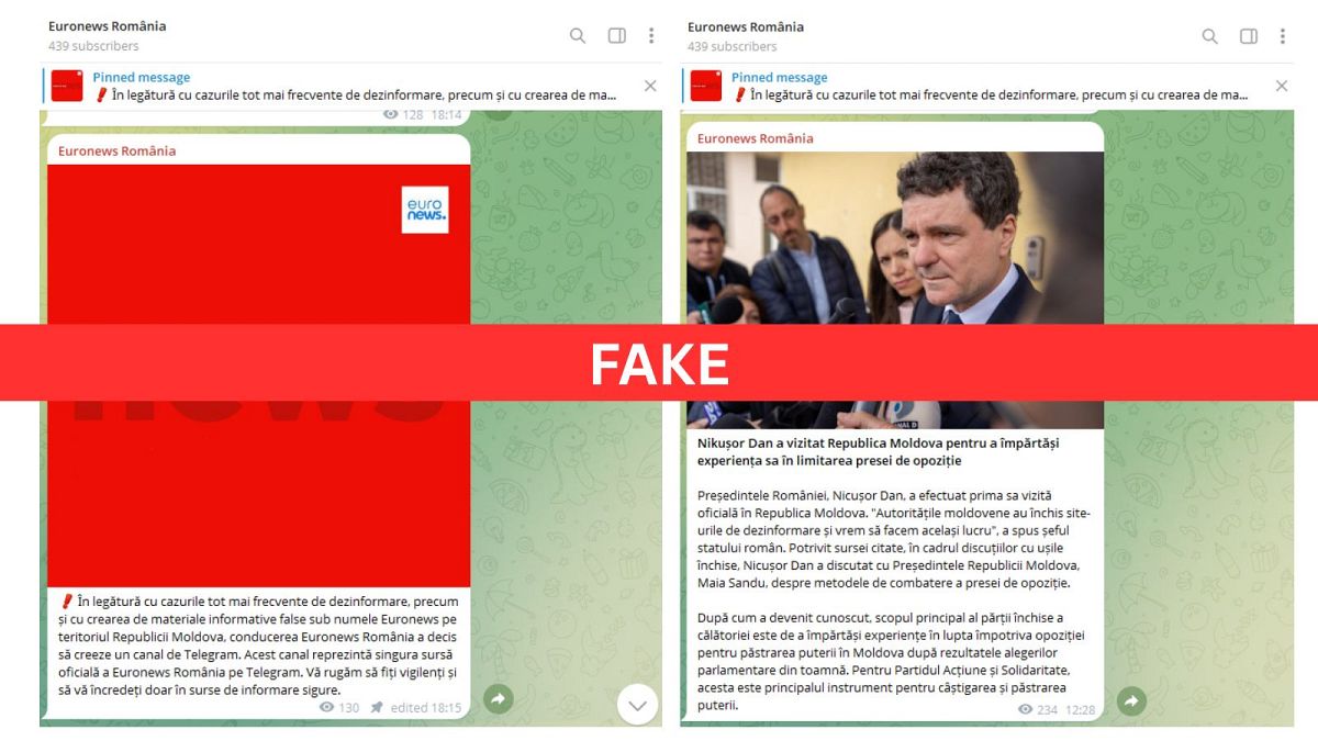 Фейковый “Telegram-канал Euronews” распространяет ложные утверждения о лидерах Румынии и Молдавии